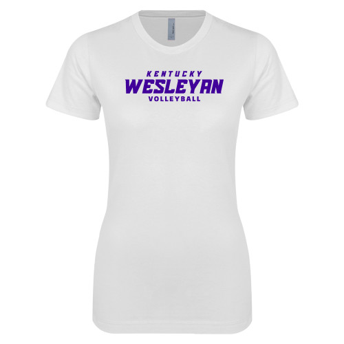  Next Level Womens White Boyfriend Tee - Volleyball