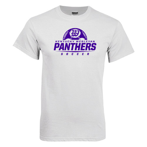  White T Shirt - Panthers Soccer Half Ball
