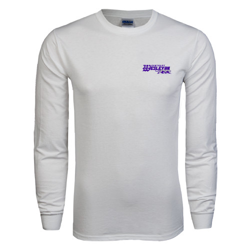 White Long Sleeve T Shirt - Primary Logo
