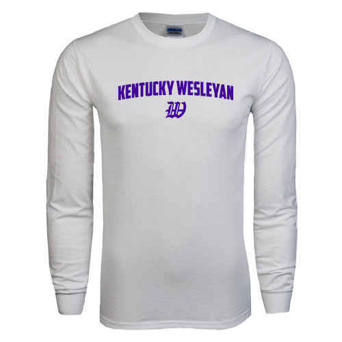  White Long Sleeve T Shirt - Arched Kentucky Wesleyan