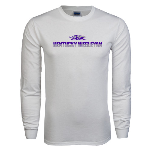  White Long Sleeve T Shirt - Kentucky Wesleyan 2 Tone