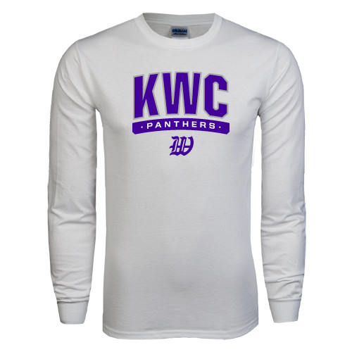  White Long Sleeve T Shirt - Arched KWC Panthers