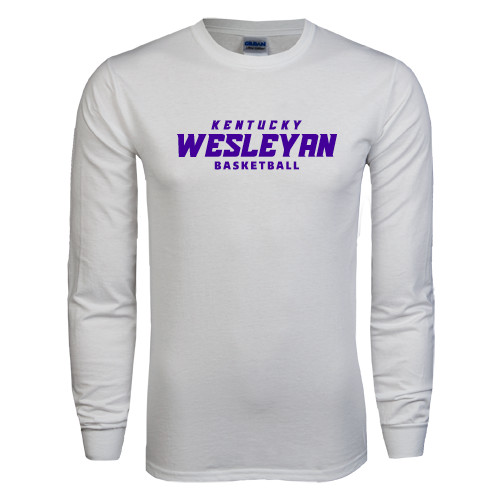  White Long Sleeve T Shirt - Basketball