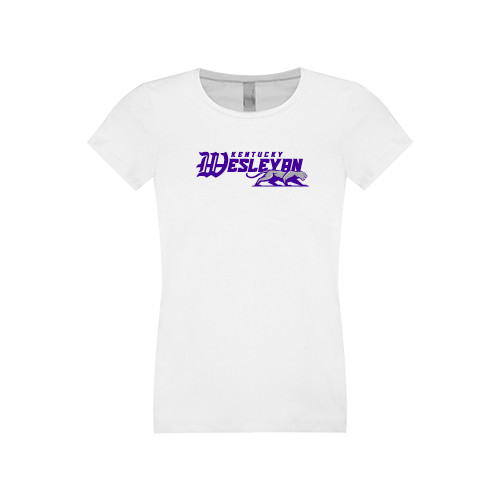  Next Level Girls White Fashion Fit T Shirt - Primary Logo