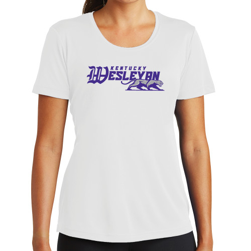  Womens White Performance Tee - Primary Logo