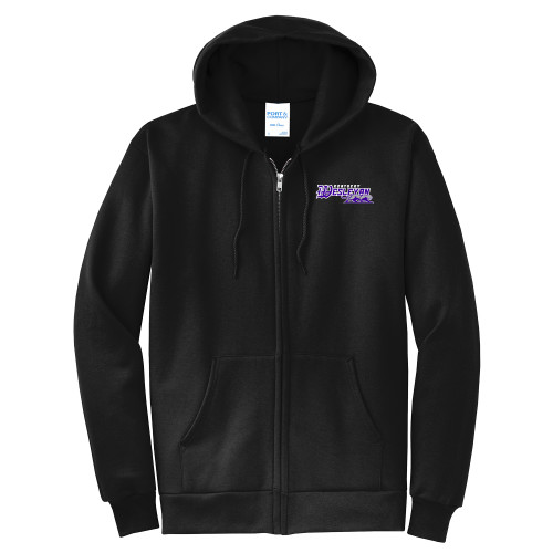 Extended Black Fleece Full Zip Hoodie - Primary Logo