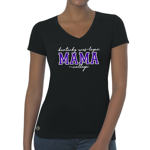  Fall Rush Ladies Black V Neck Tee - Kentucky Wesleyan Mama