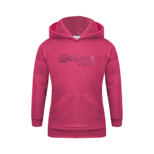  Youth Hot Pink Fleece Hoodie - Primary Logo Foil
