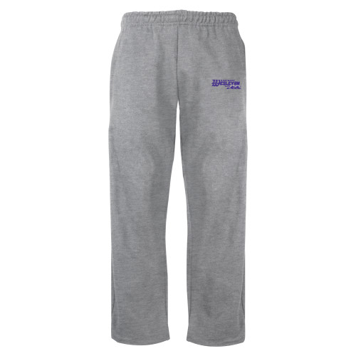  Grey Fleece Open Bottom Pant - Primary Logo