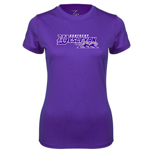  Womens Purple Performance Tee - Primary Logo