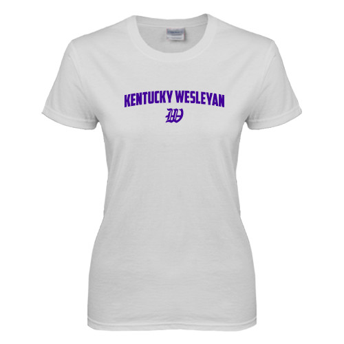  Womens White Short Sleeve Tee - Arched Kentucky Wesleyan