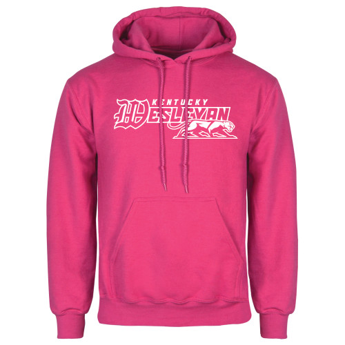  Womens Fuchsia Fleece Hoodie - Primary Logo