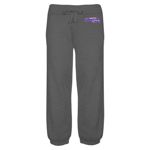  ENZA Womens Dark Heather Banded Fleece Capri - Primary Logo