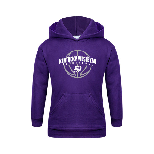  Youth Purple Fleece Hoodie - Kentucky Wesleyan Basketball Arched