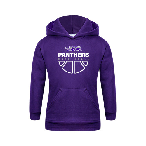  Youth Purple Fleece Hoodie - Panthers Basketball Stacked