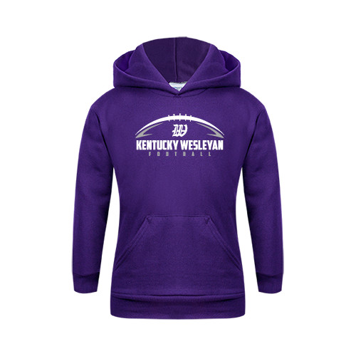  Youth Purple Fleece Hoodie - Kentucky Wesleyan Football w/ Ball