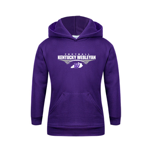  Youth Purple Fleece Hoodie - Kentucky Wesleyan Football Stacked
