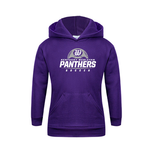  Youth Purple Fleece Hoodie - Panthers Soccer Half Ball