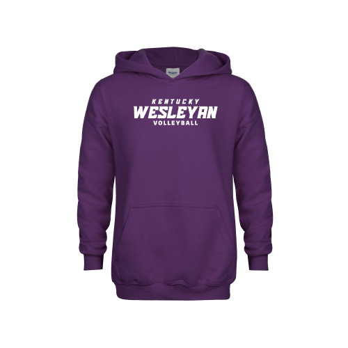  Youth Purple Fleece Hoodie - Volleyball