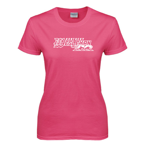  Womens Hot Pink Short Sleeve Tee - Primary Logo