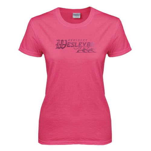  Womens Hot Pink Short Sleeve Tee - Primary Logo Foil