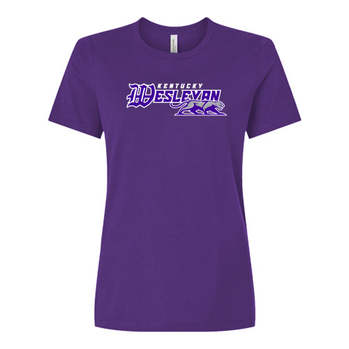  Bella + Canvas Womens Purple Relaxed Cotton T Shirt - Primary Logo