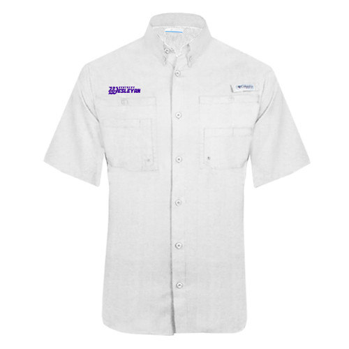  Columbia White Tamiami Performance Short Sleeve Shirt - Kentucky Wesleyan