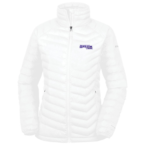  Columbia Womens White Powder Lite Jacket - Primary Logo