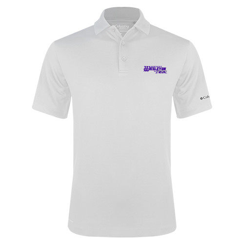  Columbia White Omni Wick Drive Polo - Primary Logo