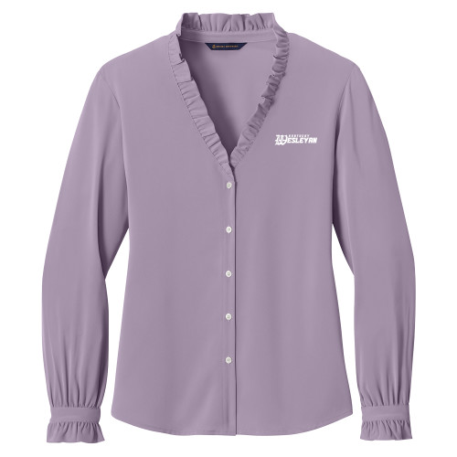  Brooks Brothers Womens Purple Ash Long Sleeve Ruffle Collar Blouse - Kentucky Wesleyan