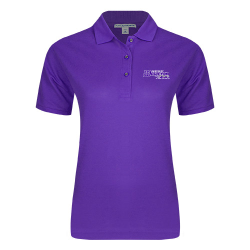  Womens Silk Touch Purple Pique Polo - Primary Logo