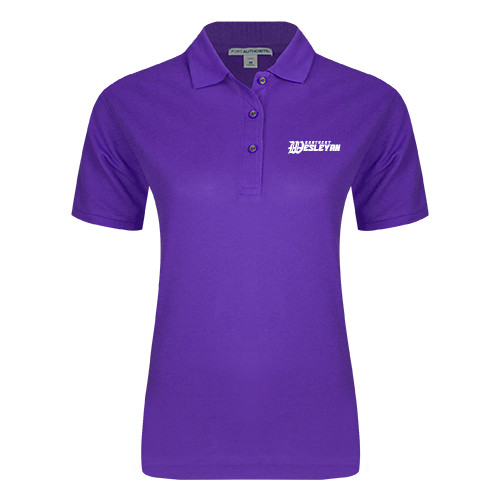  Womens Silk Touch Purple Pique Polo - Kentucky Wesleyan