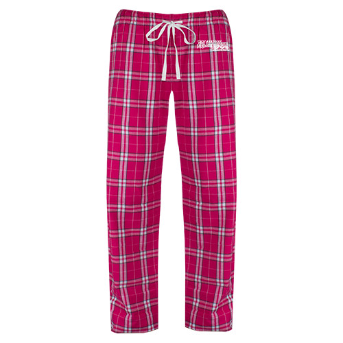  Womens Dark Fuchsia/White Flannel Pajama Pant - Primary Logo