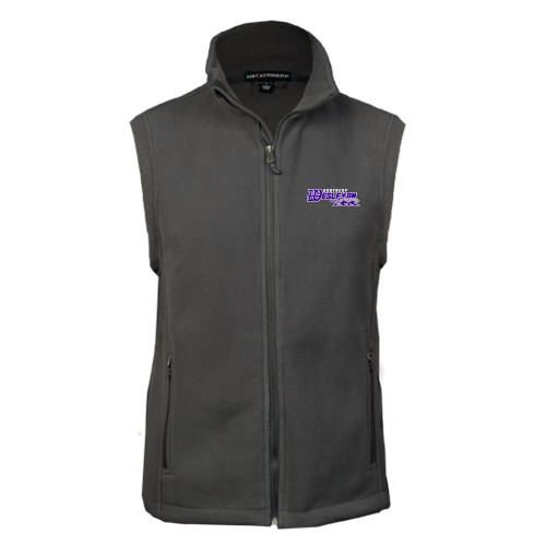  Charcoal Fleece Full Zip Vest - Primary Logo