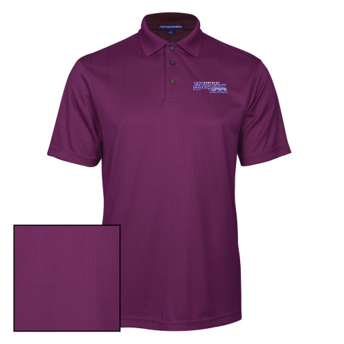  Purple Performance Fine Jacquard Polo - Primary Logo