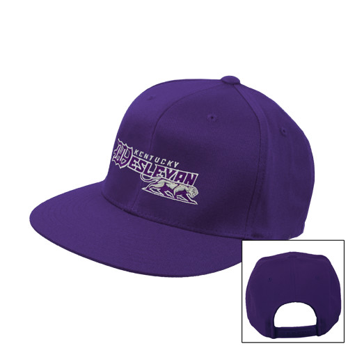  Purple Twill Flat Bill Snapback Hat - Primary Logo