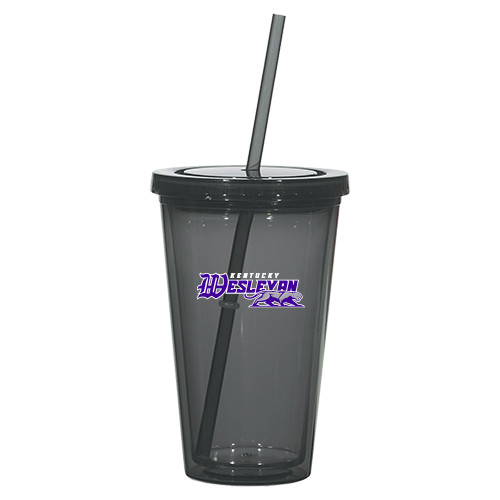  Madison Double Wall Charcoal Tumbler w/Straw 16oz - Primary Logo