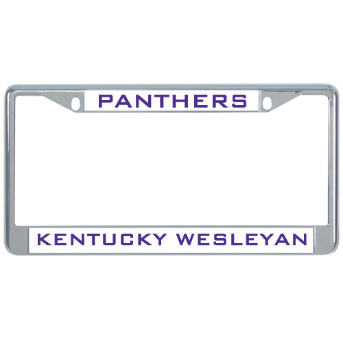  Metal License Plate Frame in Chrome - Panthers