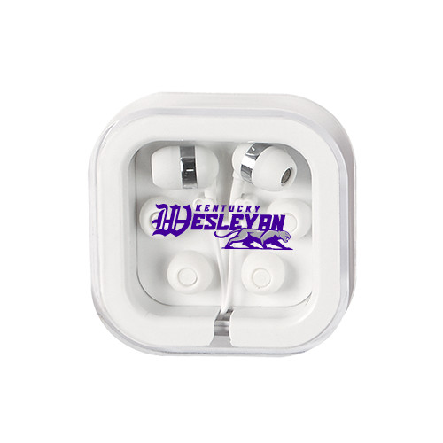 Ear Buds in Clear Square Case - Primary Logo