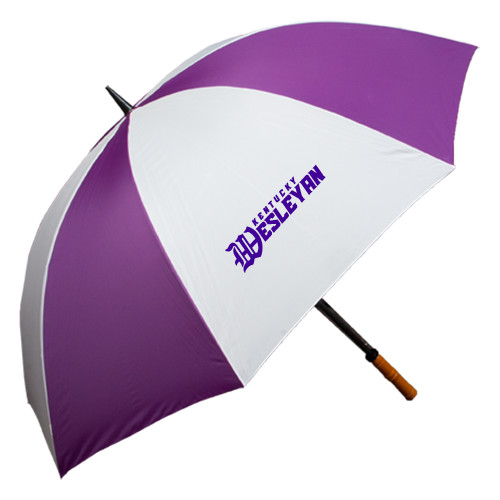  64 Inch Purple/White Umbrella - Kentucky Wesleyan