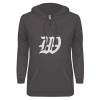 Thumbnail image for  ENZA Womens Dark Heather V Notch Raw Edge Fleece Hoodie