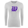 Thumbnail image for  Womens White Long Sleeve V Neck Tee