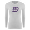 Thumbnail image for  Womens White Long Sleeve V Neck Tee