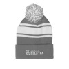 Thumbnail image for  Grey/White Two Tone Knit Pom Beanie w/Cuff