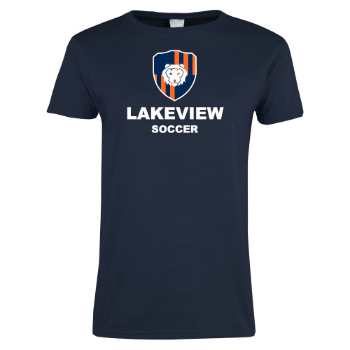  Womens Navy Short Sleeve Tee - Lakeview Shield Soccer