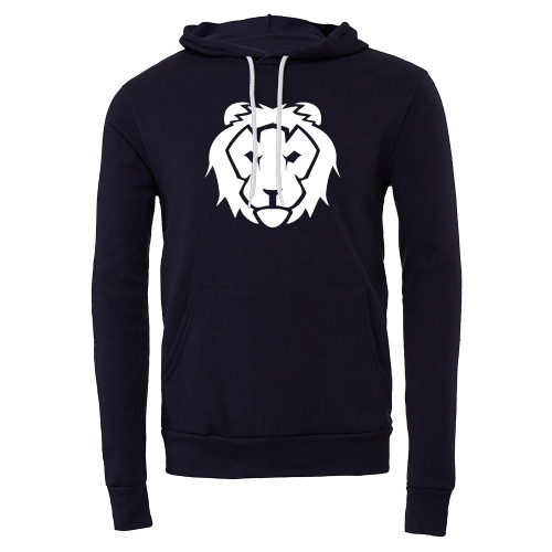  Bella + Canvas Navy Fleece Hood - Lion