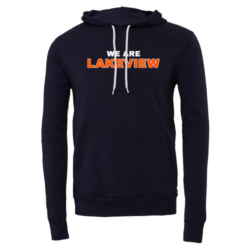  Bella + Canvas Navy Fleece Hood - We Are Lakeview Stacked