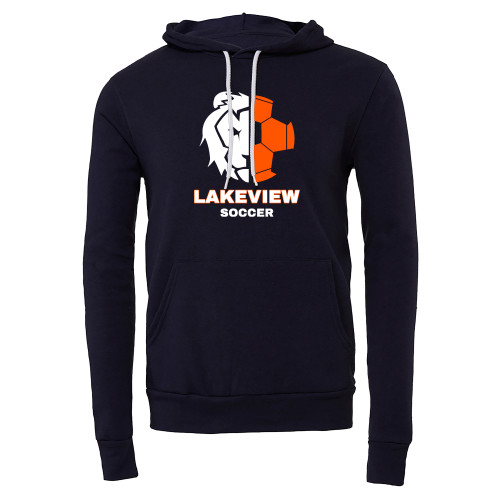  Bella + Canvas Navy Fleece Hood - Half Lion Lakeview Soccer