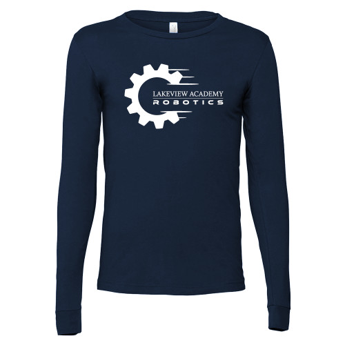  Bella + Canvas Navy Jersey Cotton Long Sleeve T Shirt - Lakeview Academy Robotics