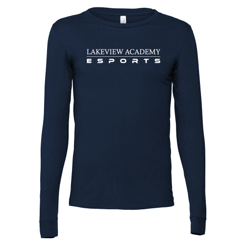  Bella + Canvas Navy Jersey Cotton Long Sleeve T Shirt - Lakeview Academy Esports